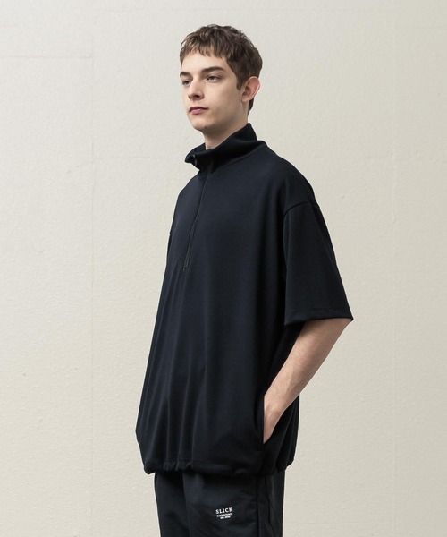 SLICK（スリック）の「T/RポンチハーフジップTシャツ（Tシャツ/カットソー・メンズ・オフホワイト/グレー/ブラック・1/3/2）」の10枚目の写真