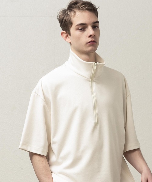 SLICK（スリック）の「T/RポンチハーフジップTシャツ（Tシャツ/カットソー・メンズ・オフホワイト/グレー/ブラック・1/3/2）」の20枚目の写真