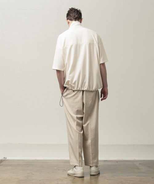 SLICK（スリック）の「T/RポンチハーフジップTシャツ（Tシャツ/カットソー・メンズ・オフホワイト/グレー/ブラック・1/3/2）」の4枚目の写真