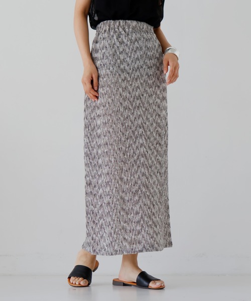 hellam(へラム)の「メランジタイトスカート(スカート・レディース・ブラウン/チャコールグレー・FREE)」の2枚目の写真