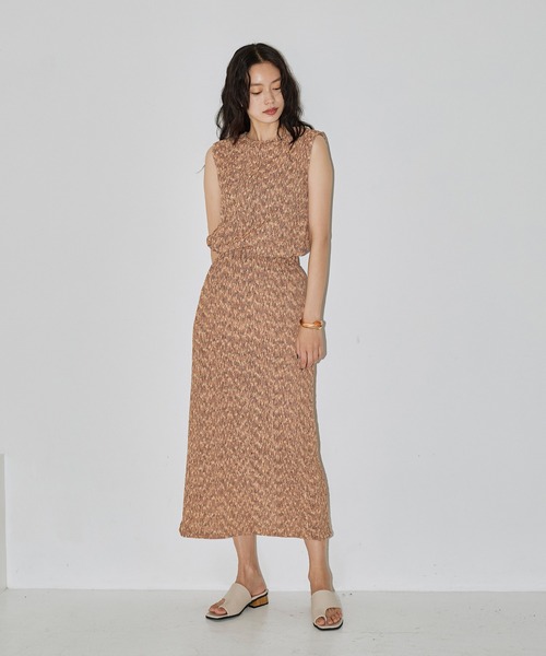 hellam(へラム)の「メランジタイトスカート(スカート・レディース・ブラウン/チャコールグレー・FREE)」の5枚目の写真