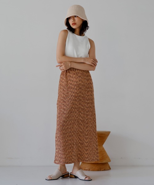 hellam(へラム)の「メランジタイトスカート(スカート・レディース・ブラウン/チャコールグレー・FREE)」の6枚目の写真