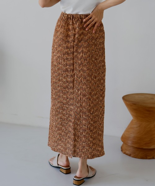 hellam(へラム)の「メランジタイトスカート(スカート・レディース・ブラウン/チャコールグレー・FREE)」の8枚目の写真