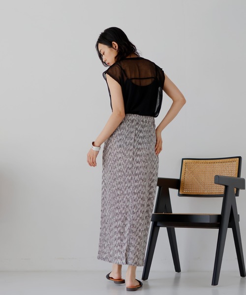 hellam(へラム)の「メランジタイトスカート(スカート・レディース・ブラウン/チャコールグレー・FREE)」の13枚目の写真