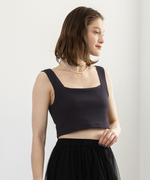 bijorie（ビジュリィ）の「【bijorie】カップ付き ワッフルブラトップ／Waffle series（タンクトップ・レディース・ブラック/モカ・MEDIUM/LARGE/LG）」の15枚目の写真