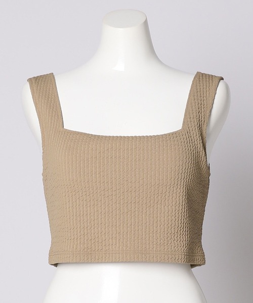 bijorie（ビジュリィ）の「【bijorie】カップ付き ワッフルブラトップ／Waffle series（タンクトップ・レディース・ブラック/モカ・MEDIUM/LARGE/LG）」の7枚目の写真