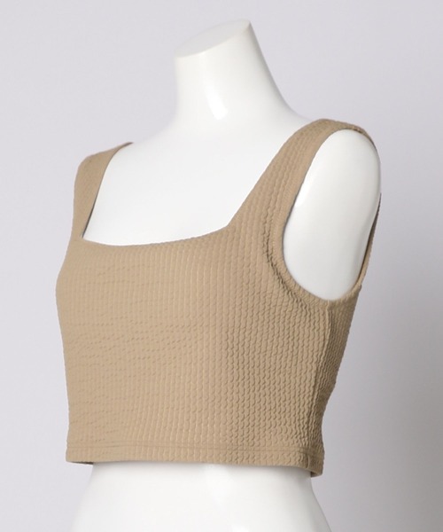 bijorie（ビジュリィ）の「【bijorie】カップ付き ワッフルブラトップ／Waffle series（タンクトップ・レディース・ブラック/モカ・MEDIUM/LARGE/LG）」の8枚目の写真