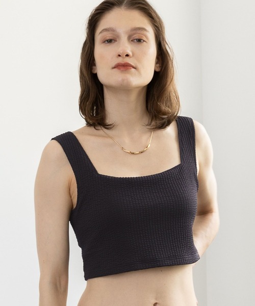 bijorie（ビジュリィ）の「【bijorie】カップ付き ワッフルブラトップ／Waffle series（タンクトップ・レディース・ブラック/モカ・MEDIUM/LARGE/LG）」の17枚目の写真