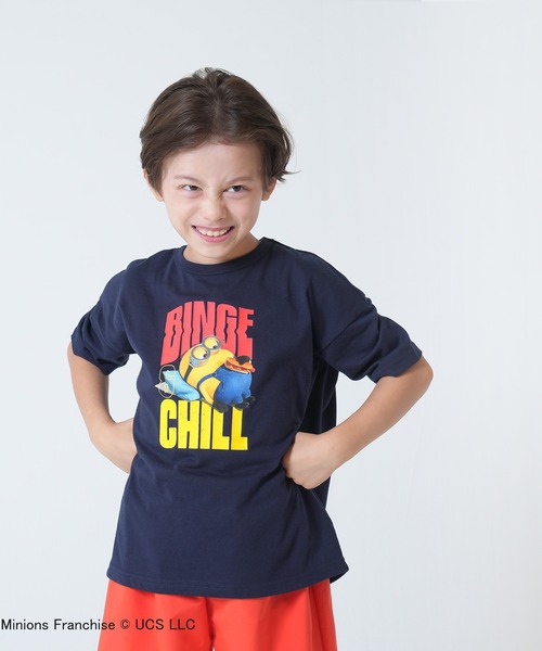 MINIONS（ミニオンズ）の「キッズ ミニオンコラボ半袖Tシャツ（Tシャツ/カットソー・キッズ・ネイビー/グレー・100/130/140/110/120）」の5枚目の写真