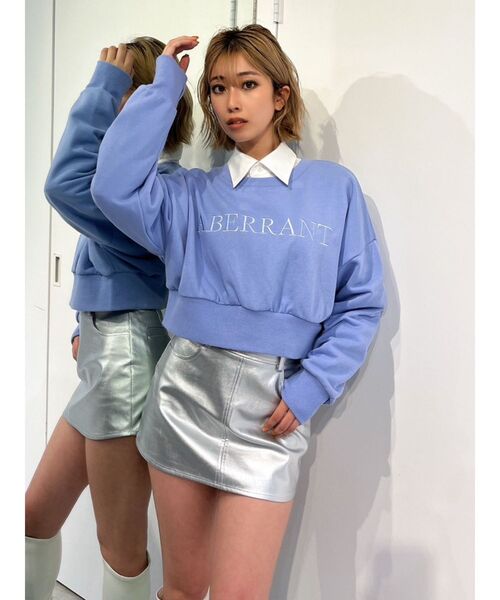 GYDA（ジェイダ）の「ABERRANTサムホールSHORTスウェットTOPS（スウェット・レディース・ライトブルー/ベージュ/アイボリー・FREE）」の20枚目の写真