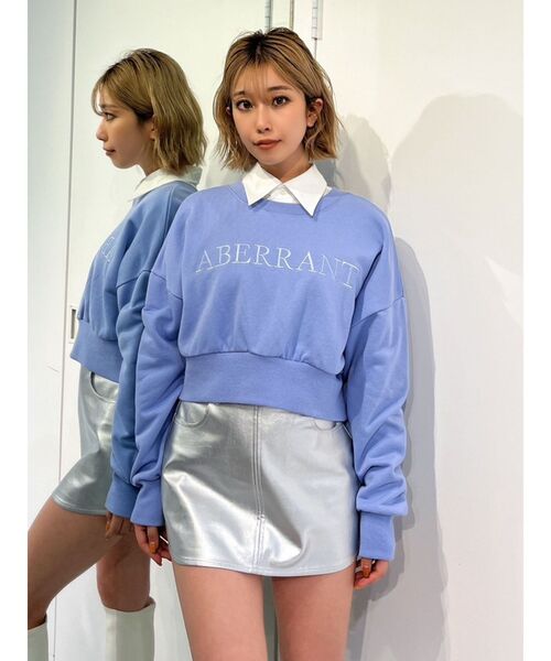 GYDA（ジェイダ）の「ABERRANTサムホールSHORTスウェットTOPS（スウェット・レディース・ライトブルー/ベージュ/アイボリー・FREE）」の12枚目の写真