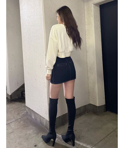 GYDA（ジェイダ）の「ABERRANTサムホールSHORTスウェットTOPS（スウェット・レディース・ライトブルー/ベージュ/アイボリー・FREE）」の18枚目の写真