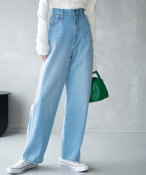 WEGO（ウィゴー）の「WEGO/【マルチサイズ】ルーズストレートデニムパンツ（デニムパンツ・レディース・インディゴブルー/ブラック/ダークインディゴブルー/ライトインディゴブルー/ブラック系その他/ホワイト・MEDIUM/X-SMALL/SMALL/LARGE/X-LARGE）」の6枚目の写真