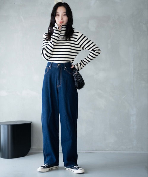 WEGO（ウィゴー）の「WEGO/【マルチサイズ】ルーズストレートデニムパンツ（デニムパンツ・レディース・インディゴブルー/ブラック/ダークインディゴブルー/ライトインディゴブルー/ブラック系その他/ホワイト・MEDIUM/X-SMALL/SMALL/LARGE/X-LARGE）」の17枚目の写真