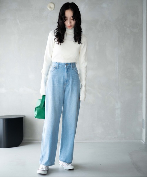 WEGO（ウィゴー）の「WEGO/【マルチサイズ】ルーズストレートデニムパンツ（デニムパンツ・レディース・インディゴブルー/ブラック/ダークインディゴブルー/ライトインディゴブルー/ブラック系その他/ホワイト・MEDIUM/X-SMALL/SMALL/LARGE/X-LARGE）」の18枚目の写真