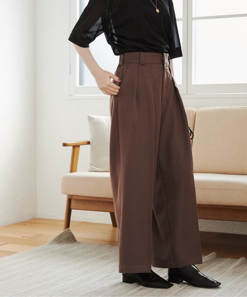 ANGIE(アンジー)の「2タックワイドパンツ(その他パンツ・レディース・ブラウン/ダークベージュ・FREE)」の20枚目の写真