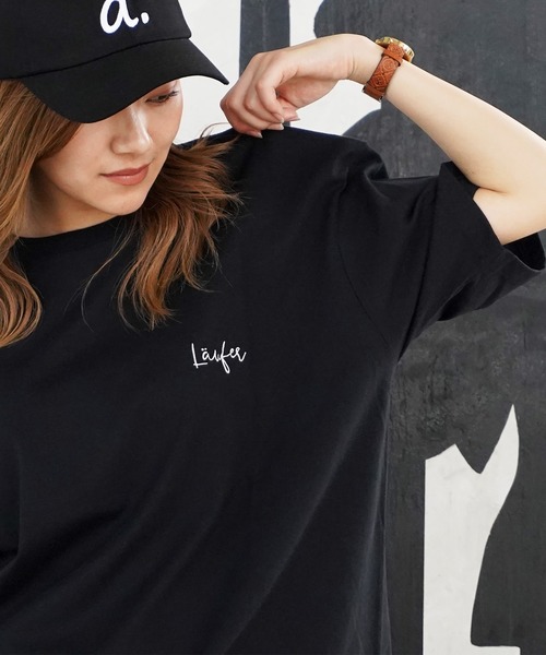 Laufer（ロイファー）の「【Laufer】胸ワンポイント刺繍 ルーズTシャツ / One point embroidery loose T-shirt / オーバーサイズ Tシャツ ビッグシルエット ビッグT（Tシャツ/カットソー・メンズ・ホワイト/ブラック/アイボリー・M/L）」の21枚目の写真