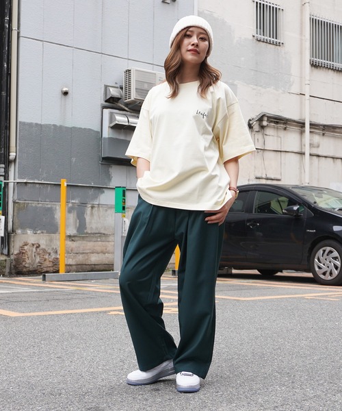 Laufer（ロイファー）の「【Laufer】胸ワンポイント刺繍 ルーズTシャツ / One point embroidery loose T-shirt / オーバーサイズ Tシャツ ビッグシルエット ビッグT（Tシャツ/カットソー・メンズ・ホワイト/ブラック/アイボリー・M/L）」の16枚目の写真