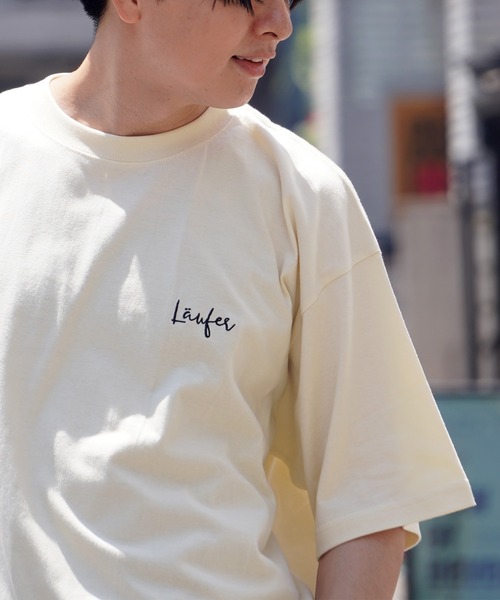 Laufer（ロイファー）の「【Laufer】胸ワンポイント刺繍 ルーズTシャツ / One point embroidery loose T-shirt / オーバーサイズ Tシャツ ビッグシルエット ビッグT（Tシャツ/カットソー・メンズ・ホワイト/ブラック/アイボリー・M/L）」の7枚目の写真