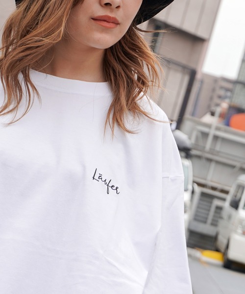 Laufer（ロイファー）の「【Laufer】胸ワンポイント刺繍 ルーズTシャツ / One point embroidery loose T-shirt / オーバーサイズ Tシャツ ビッグシルエット ビッグT（Tシャツ/カットソー・メンズ・ホワイト/ブラック/アイボリー・M/L）」の13枚目の写真