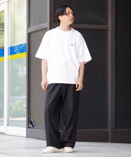 Laufer（ロイファー）の「【Laufer】胸ワンポイント刺繍 ルーズTシャツ / One point embroidery loose T-shirt / オーバーサイズ Tシャツ ビッグシルエット ビッグT（Tシャツ/カットソー・メンズ・ホワイト/ブラック/アイボリー・M/L）」の4枚目の写真