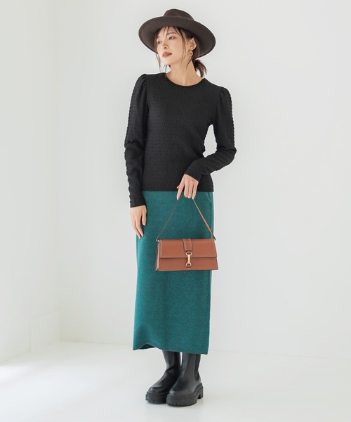 coca(coca)(コカ)の「ランダムシボパフスリーブトップス(シャツ/ブラウス・レディース・アイボリー/ブラック・S/M/L)」の8枚目の写真