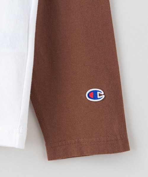 Champion(チャンピオン)の「【CHAMPION/チャンピオン】USAコットン ワンポイントブランドロゴ刺繍 ラグランロンT サスティナブル(Tシャツ/カットソー・メンズ・ネイビー/杢グレー/ブラウン/ブラック・MEDIUM/SMALL/LARGE/X-LARGE)」の10枚目の写真