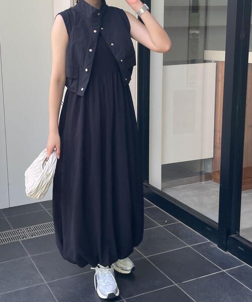 WEGO（ウィゴー）の「WEGO/ナイロンショートベスト（ベスト・レディース・ホワイト/ブラック/カーキ・FREE）」の5枚目の写真