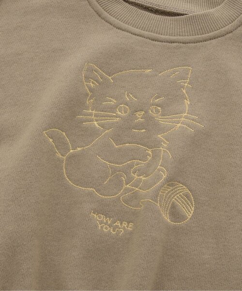 Ampersand(アンパサンド)の「premierねこ・ロゴ2柄刺繍トレーナー(スウェット・キッズ・アイボリー/グレー/ブラウン/グリーン・120/90/80/110/140/70/100/130)」の14枚目の写真