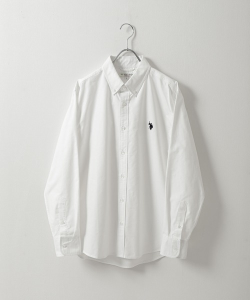 U.S. POLO ASSN.(ユーエスポロアッスン)の「【U.S.POLOASSN.】 オックスフォード ワンポイント ロゴ刺繍 レギュラー 長袖 ボタンダウン シャツ(シャツ/ブラウス・メンズ・ネイビー/インディゴブルー/ブラック/ライラック/ホワイト×ブルー/オフホワイト/ネイビー系・MEDIUM/LARGE/X-LARGE)」の2枚目の写真