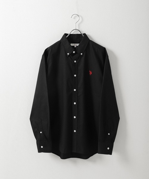 U.S. POLO ASSN.(ユーエスポロアッスン)の「【U.S.POLOASSN.】 オックスフォード ワンポイント ロゴ刺繍 レギュラー 長袖 ボタンダウン シャツ(シャツ/ブラウス・メンズ・ネイビー/インディゴブルー/ブラック/ライラック/ホワイト×ブルー/オフホワイト/ネイビー系・MEDIUM/LARGE/X-LARGE)」の1枚目の写真