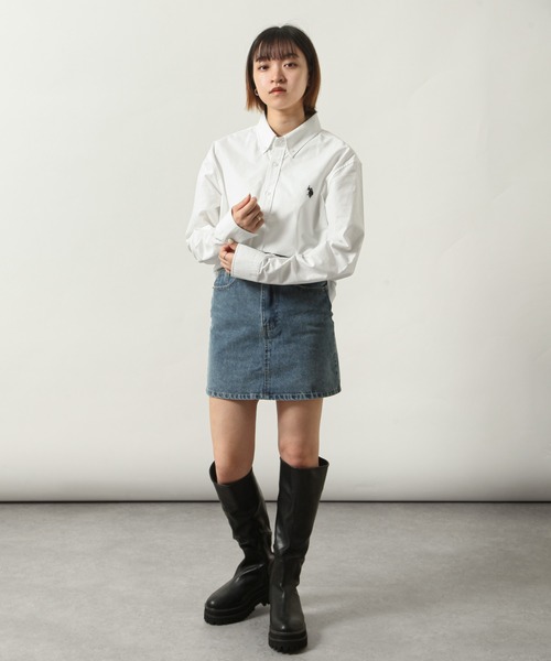 U.S. POLO ASSN.(ユーエスポロアッスン)の「【U.S.POLOASSN.】 オックスフォード ワンポイント ロゴ刺繍 レギュラー 長袖 ボタンダウン シャツ(シャツ/ブラウス・メンズ・ネイビー/インディゴブルー/ブラック/ライラック/ホワイト×ブルー/オフホワイト/ネイビー系・MEDIUM/LARGE/X-LARGE)」の9枚目の写真