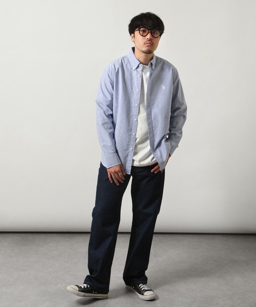 U.S. POLO ASSN.(ユーエスポロアッスン)の「【U.S.POLOASSN.】 オックスフォード ワンポイント ロゴ刺繍 レギュラー 長袖 ボタンダウン シャツ(シャツ/ブラウス・メンズ・ネイビー/インディゴブルー/ブラック/ライラック/ホワイト×ブルー/オフホワイト/ネイビー系・MEDIUM/LARGE/X-LARGE)」の17枚目の写真