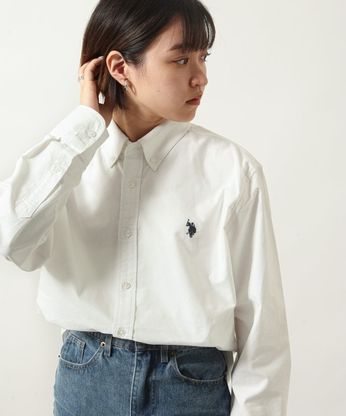 U.S. POLO ASSN.(ユーエスポロアッスン)の「【U.S.POLOASSN.】 オックスフォード ワンポイント ロゴ刺繍 レギュラー 長袖 ボタンダウン シャツ(シャツ/ブラウス・メンズ・ネイビー/インディゴブルー/ブラック/ライラック/ホワイト×ブルー/オフホワイト/ネイビー系・MEDIUM/LARGE/X-LARGE)」の8枚目の写真