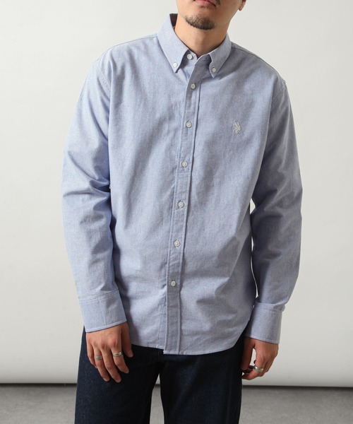 U.S. POLO ASSN.(ユーエスポロアッスン)の「【U.S.POLOASSN.】 オックスフォード ワンポイント ロゴ刺繍 レギュラー 長袖 ボタンダウン シャツ(シャツ/ブラウス・メンズ・ネイビー/インディゴブルー/ブラック/ライラック/ホワイト×ブルー/オフホワイト/ネイビー系・MEDIUM/LARGE/X-LARGE)」の14枚目の写真