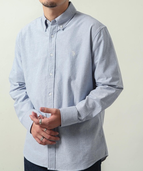 U.S. POLO ASSN.(ユーエスポロアッスン)の「【U.S.POLOASSN.】 オックスフォード ワンポイント ロゴ刺繍 レギュラー 長袖 ボタンダウン シャツ(シャツ/ブラウス・メンズ・ネイビー/インディゴブルー/ブラック/ライラック/ホワイト×ブルー/オフホワイト/ネイビー系・MEDIUM/LARGE/X-LARGE)」の15枚目の写真