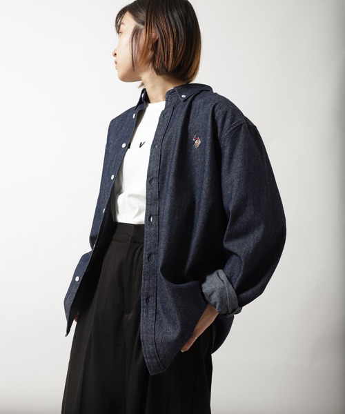 U.S. POLO ASSN.(ユーエスポロアッスン)の「【U.S.POLOASSN.】 オックスフォード ワンポイント ロゴ刺繍 レギュラー 長袖 ボタンダウン シャツ(シャツ/ブラウス・メンズ・ネイビー/インディゴブルー/ブラック/ライラック/ホワイト×ブルー/オフホワイト/ネイビー系・MEDIUM/LARGE/X-LARGE)」の19枚目の写真