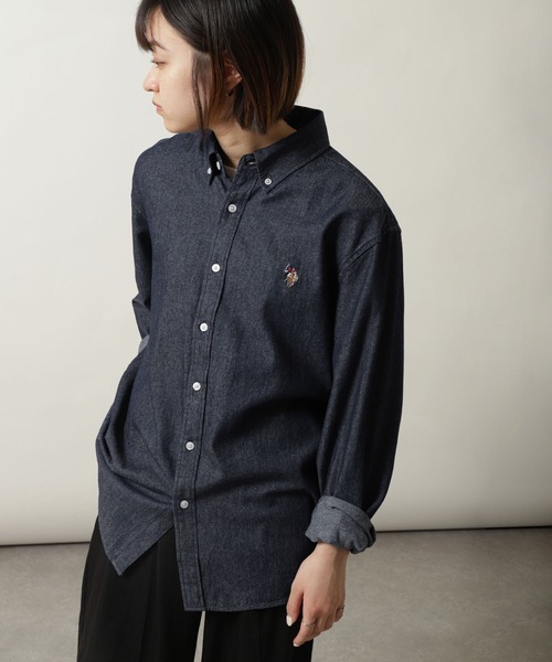 U.S. POLO ASSN.(ユーエスポロアッスン)の「【U.S.POLOASSN.】 オックスフォード ワンポイント ロゴ刺繍 レギュラー 長袖 ボタンダウン シャツ(シャツ/ブラウス・メンズ・ネイビー/インディゴブルー/ブラック/ライラック/ホワイト×ブルー/オフホワイト/ネイビー系・MEDIUM/LARGE/X-LARGE)」の21枚目の写真