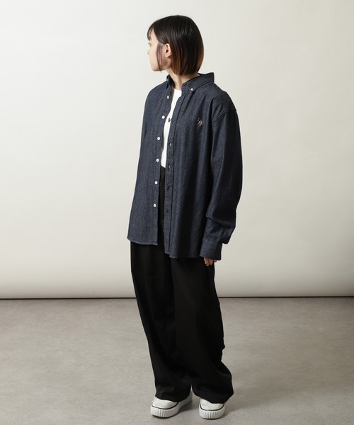 U.S. POLO ASSN.(ユーエスポロアッスン)の「【U.S.POLOASSN.】 オックスフォード ワンポイント ロゴ刺繍 レギュラー 長袖 ボタンダウン シャツ(シャツ/ブラウス・メンズ・ネイビー/インディゴブルー/ブラック/ライラック/ホワイト×ブルー/オフホワイト/ネイビー系・MEDIUM/LARGE/X-LARGE)」の22枚目の写真