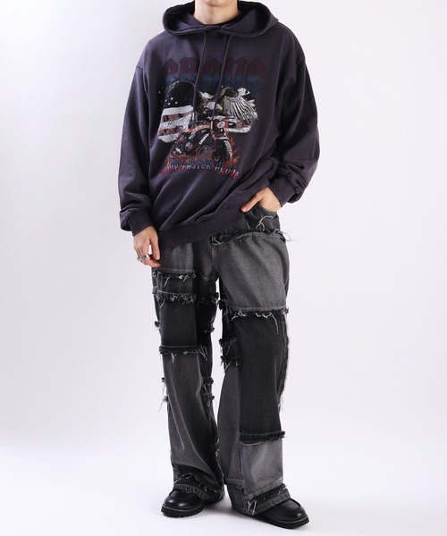 WESTSEA(ウエストシー)の「ハードグラフィック加工 プルパーカー(パーカー・メンズ・ブラック系その他2/ブラック系その他/スミクロ・M/L)」の14枚目の写真