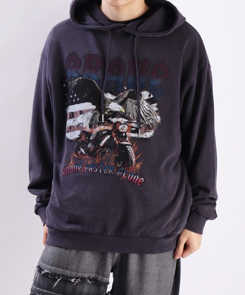 WESTSEA(ウエストシー)の「ハードグラフィック加工 プルパーカー(パーカー・メンズ・ブラック系その他2/ブラック系その他/スミクロ・M/L)」の11枚目の写真
