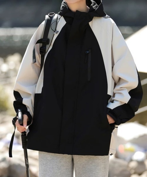 ALL RUNS(オールランズ)の「▲切り替えマウンテンパーカー(マウンテンパーカー・メンズ・ホワイト/ブラック・M/L/XL)」の3枚目の写真