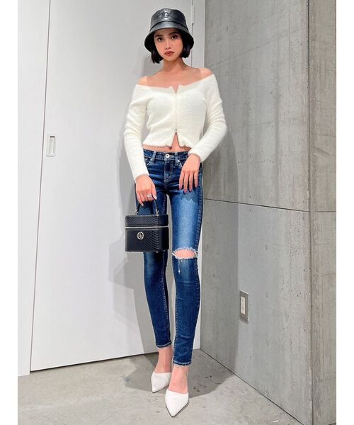 GYDA（ジェイダ）の「symmetry GYDA フェイクレザーバケットHAT（ハット・レディース・ブラック/オフホワイト・FREE）」の5枚目の写真