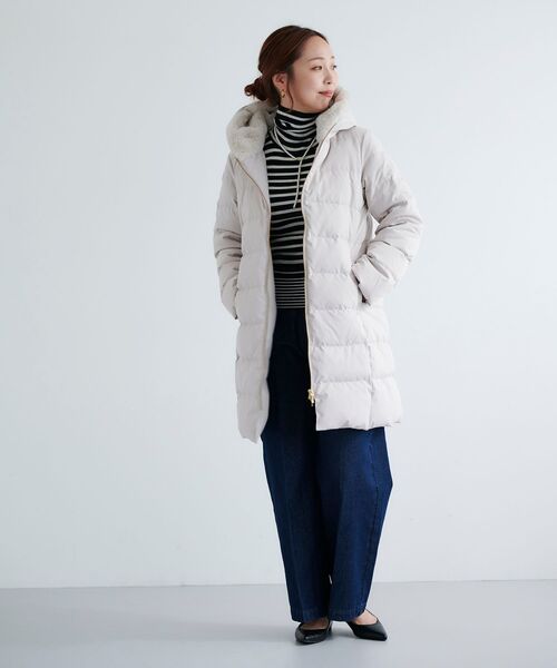 le.coeur blanc(ルクールブラン)の「ファーフードロングダウン(ダウンジャケット/コート・レディース・モカ/グレイッシュベージュ/ブラック・40/38/36)」の12枚目の写真