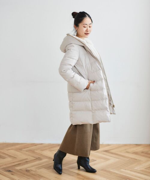 le.coeur blanc(ルクールブラン)の「ファーフードロングダウン(ダウンジャケット/コート・レディース・モカ/グレイッシュベージュ/ブラック・40/38/36)」の15枚目の写真