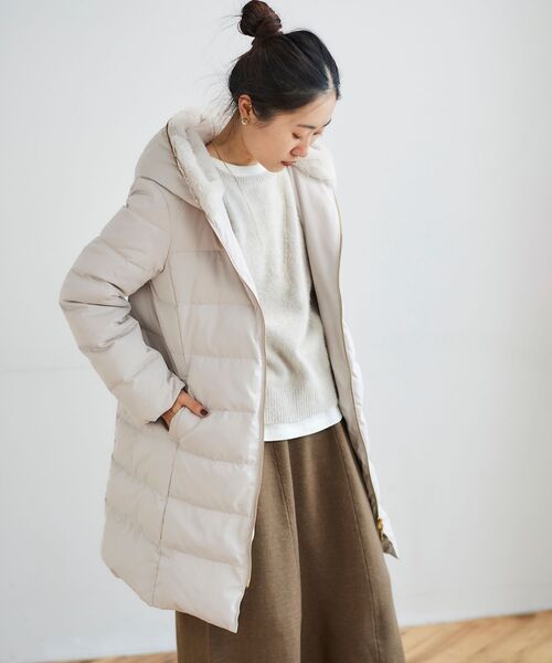 le.coeur blanc(ルクールブラン)の「ファーフードロングダウン(ダウンジャケット/コート・レディース・モカ/グレイッシュベージュ/ブラック・40/38/36)」の19枚目の写真