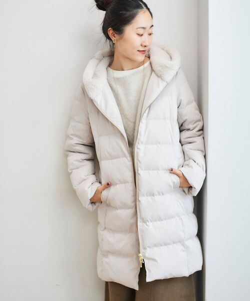 le.coeur blanc(ルクールブラン)の「ファーフードロングダウン(ダウンジャケット/コート・レディース・モカ/グレイッシュベージュ/ブラック・40/38/36)」の20枚目の写真