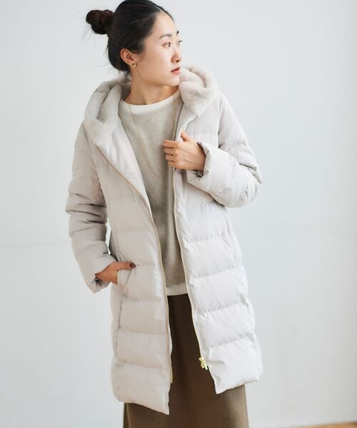 le.coeur blanc(ルクールブラン)の「ファーフードロングダウン(ダウンジャケット/コート・レディース・モカ/グレイッシュベージュ/ブラック・40/38/36)」の21枚目の写真