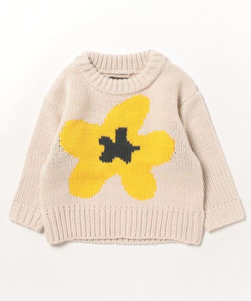 BIG FIELD（ビッグフィールド）の「【おうちで洗えるニット】ビッグモチーフニット（kids/XS～LL）（ニット/セーター・キッズ・ブラウン/レッド/チャコール/オフホワイト・L/S/XS/M/LL）」の2枚目の写真