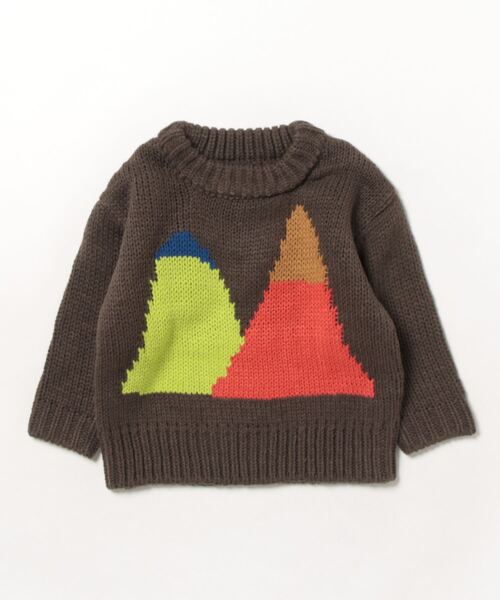BIG FIELD（ビッグフィールド）の「【おうちで洗えるニット】ビッグモチーフニット（kids/XS～LL）（ニット/セーター・キッズ・ブラウン/レッド/チャコール/オフホワイト・L/S/XS/M/LL）」の3枚目の写真